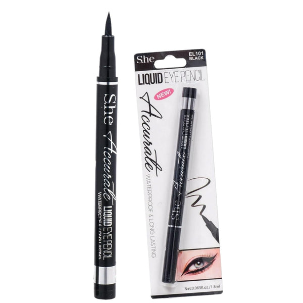 SHE Liquid Eye Pencil Accurate - Black  Republica Dominicana